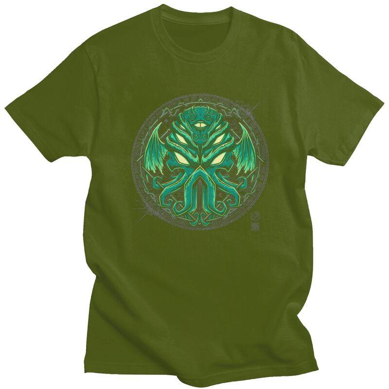 Custom Fashion Lovecraft Monster Cthulhu T Shirts Men Tshirts Casual Tee Tops 100 Cotton Oversized Tshirt Merch