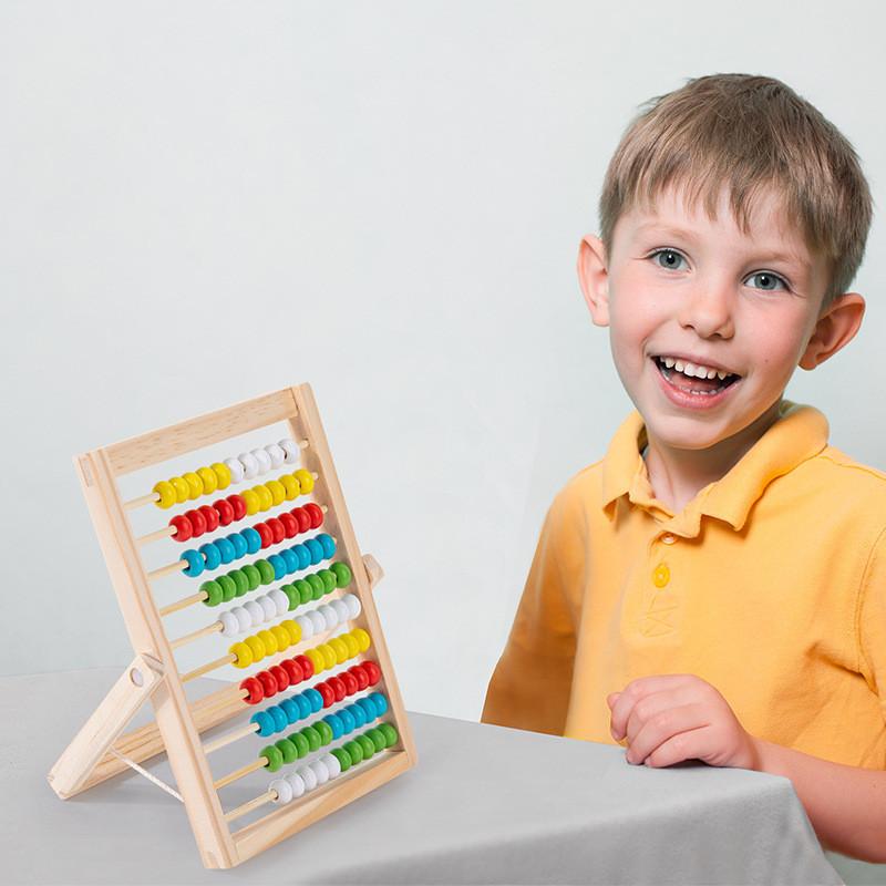 Hölzerner Zählrahmen für Mathematik, Lernspielzeug für Kindergarten- und Grundschüler