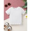 2pcs Set Of Elegant, Sweet, And Cute Little Girl'S Neat Color Pit Stripe T-shirt And Butterfly Print Ruffled Denim Jumpsuit Suitable