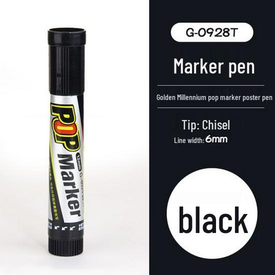 Jin Wannian POP 12-Color 6mm Chisel Tip Marker Set for Posters and Ads