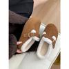 Brown fleece thickened thick-soled fluffy slippers winter warm Birkenstock cotton slippers