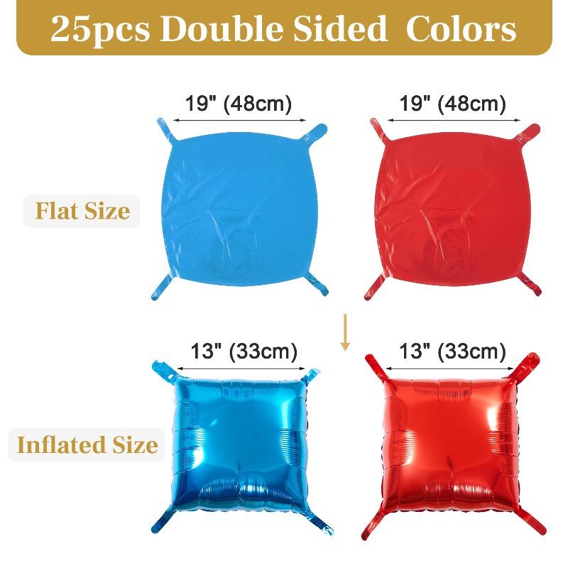 Multi-Color Double-sided Square Block DIY Background Wall Aluminum Film Balloons for Birthday Parties Wedding Background