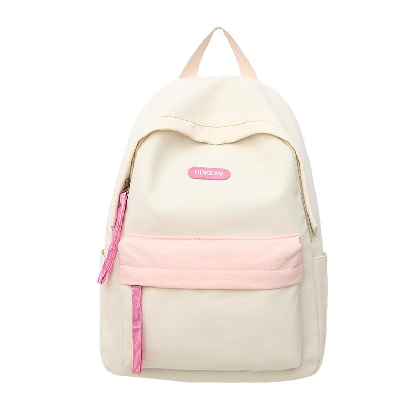 Summer New High-Value Fresh Color-Block Backpack for Girls and Boys, Casual Double-Shoulder Bag for Primary and Secondary School Students