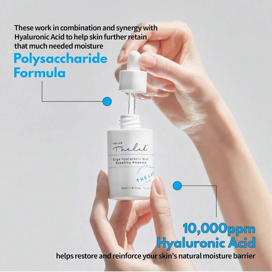 THE LAB by Blanc Doux Blanc Doux Oligo Hyaluronic Acid Serum 30ml - Deeply Intense Hydrating Daily Oil-Free Essence Ampoule VEGAN Face Moisturizer