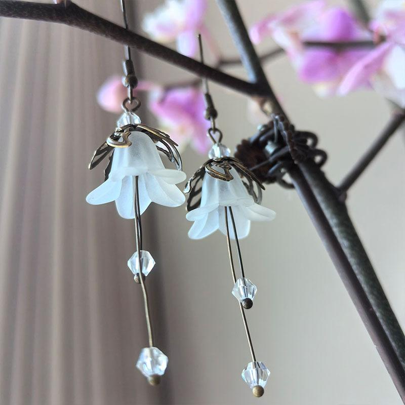 Ametystové náušnice - Květinové náušnice - Květinové náušnice - Woodland Náušnice - Fialové náušnice