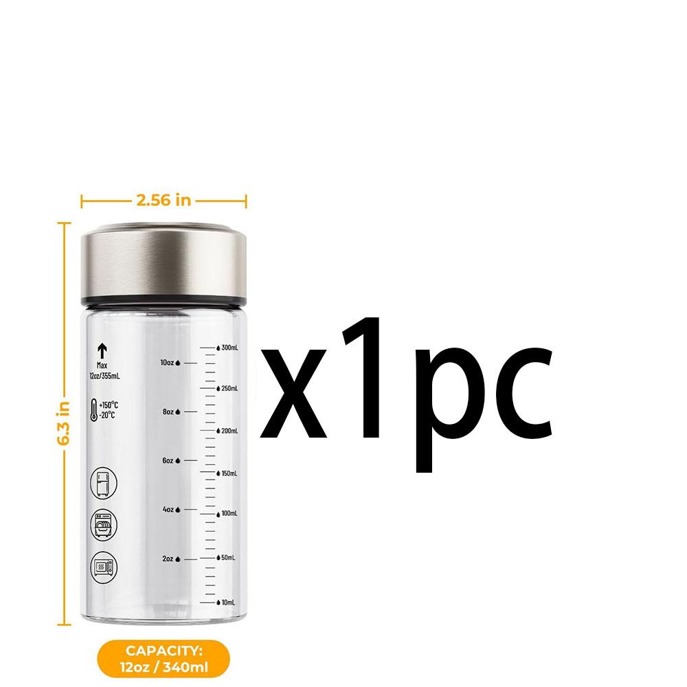 Glass Juice Bottles with Stainless Steel Lids,Heat-Resistant Borosilicate Glass for Juicing,Smoothies,Milk,Beverage Storage