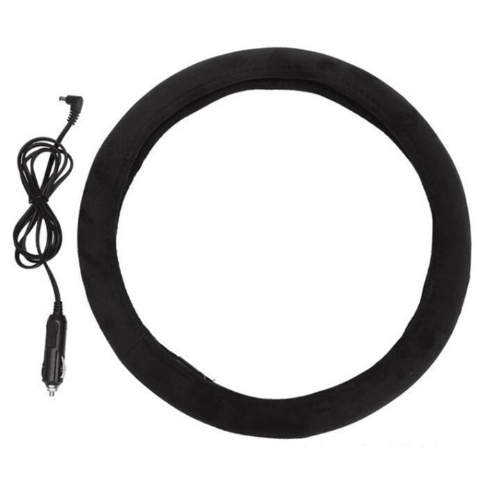 Electric Heated Hand Warmer Steering Wheel Cover - 12V Quick Heating for Winter