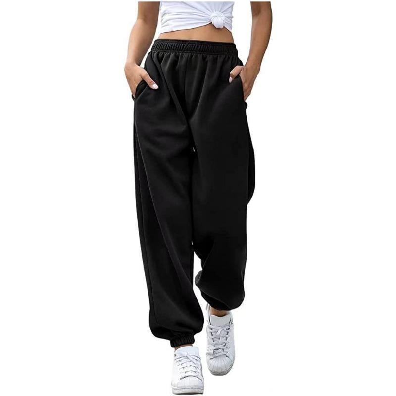 Women Elastic Waist Jogger Sweatpants With Pockets Casual Loose Fit