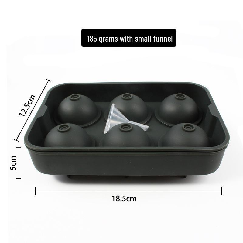 6-Cavity Large Silicone Ice Cube Tray - Easy Release & Quick Freeze Ice Ball Mold