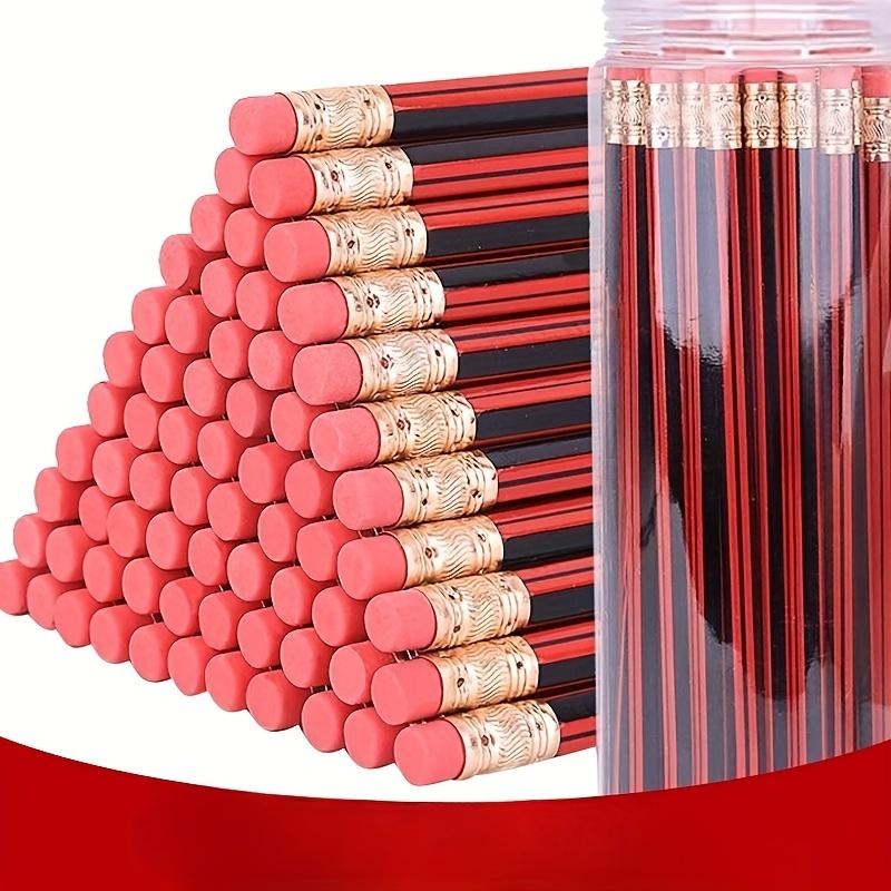 10PCS Caneta de desenho hexagonal com borracha - perfeita para o ensino fundamental - Lápis HB incluído