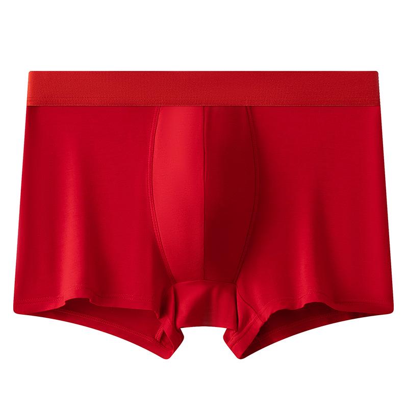 

2024 Новый год Красные мужские трусы-боксеры из чистого хлопка, дышащие, антибактериальные, для среднего возраста 4XL
