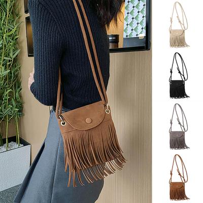 Suede Fringe Retro Casual Crossbody Single Shoulder Small Square Women's Bag