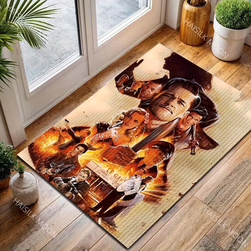 1PC Vintage style action movie poster Carpet for Living Room Bedroom Sofa Home Decor Rus Non-slip Floor Mat Luxury Gift