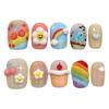 10Pcs Cartoon Design Handmade Artificial Nails For Kids Fun Durable And Comfortable
