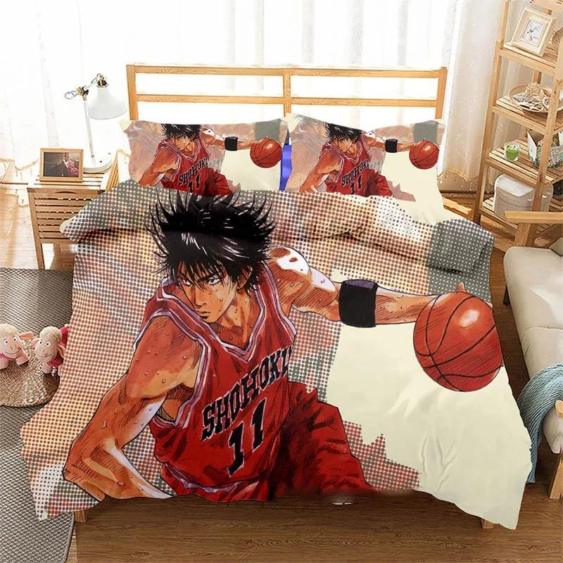 

Trendy Warm Twin Queen 3D Printed Anime Slam Dunk Boys Girls Size Bed Kids Adult Home Textileextile Quilt Comforter (quilt)-EU Single(135*200cm)3pcs