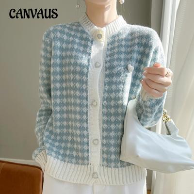 Ethno-Stil Rundhals Herbst und Winter gepolsterte Strickjacke Weihrauch Wind Pullover Jacke gestreifte Tops