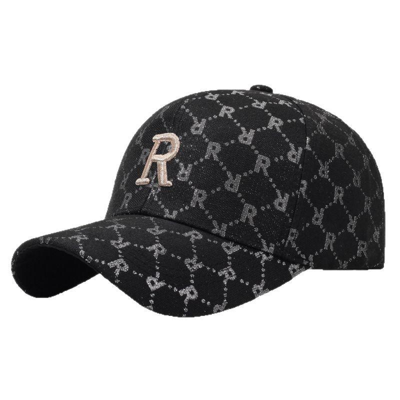 New fashion cap, wide brim, big head circumference, embroidered baseball cap, face-showing small sunscreen cap, sun hat.