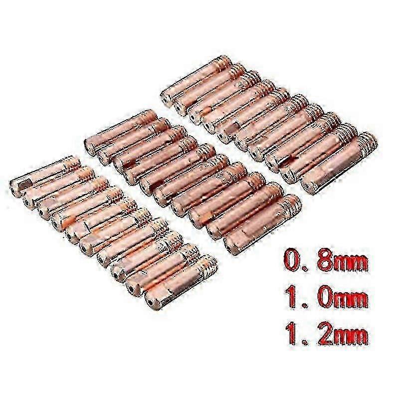 Pontas de contato para soldagem MIG 16 peças bicos de ponta dourada tamanho 0,8 mm