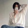 Knitted Hollow Out Sun Protection Clothing for Women In Summer, Thin and Loose Design, Niche and Unique, Hanging Long Sleeved Top, Top