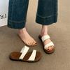 Fashion Fashion Flat Slippers Women's New Summer Outward Wear Round Toe Open Toe Soft Sole Non-slip Wear-resistant Straight Slippers