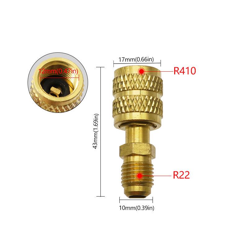 R22/R410 Conversion Valve Tool for Air Conditioner Refrigerant Charging with Imperial/Metric Head and Liquid Charging Hose.