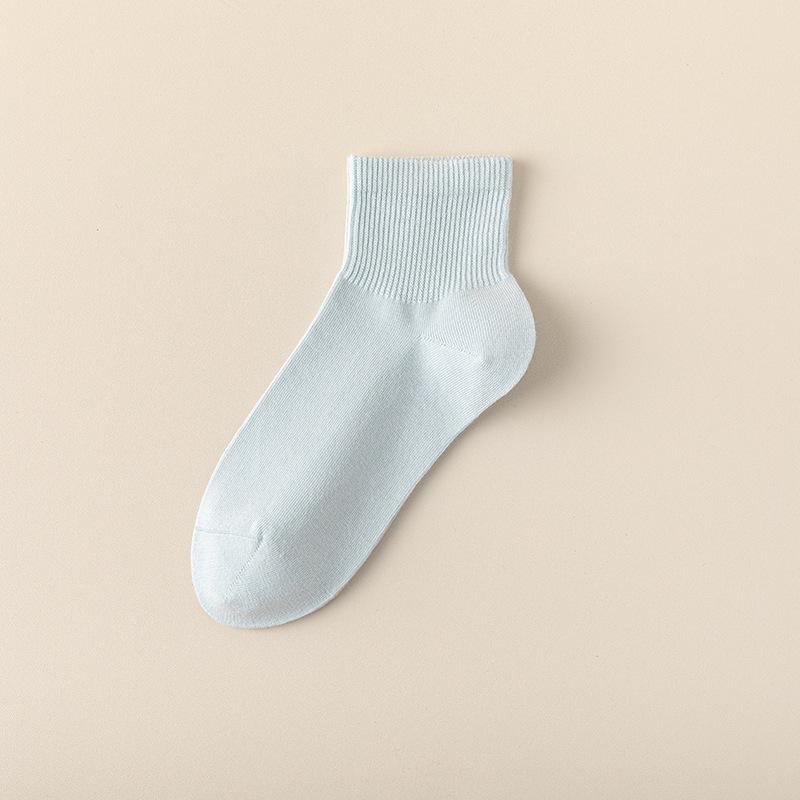 Summer Solid Color, Versatile, Simple, Collegiate Style, Breathable, Candy-colored, Thin Mid-calf Women's Socks