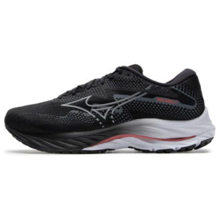 Mizuno Wave Rider 27 Casual Fitness Low-Top Marathon Running Shoes Men sneaker Black White J1GC230352