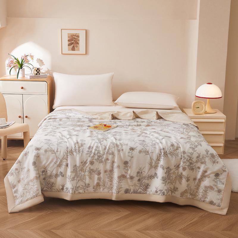 Tencel Lyocell Summer Cool Lightweight Quilt - Skin-Friendly, Machine Washable, Single/Double Size