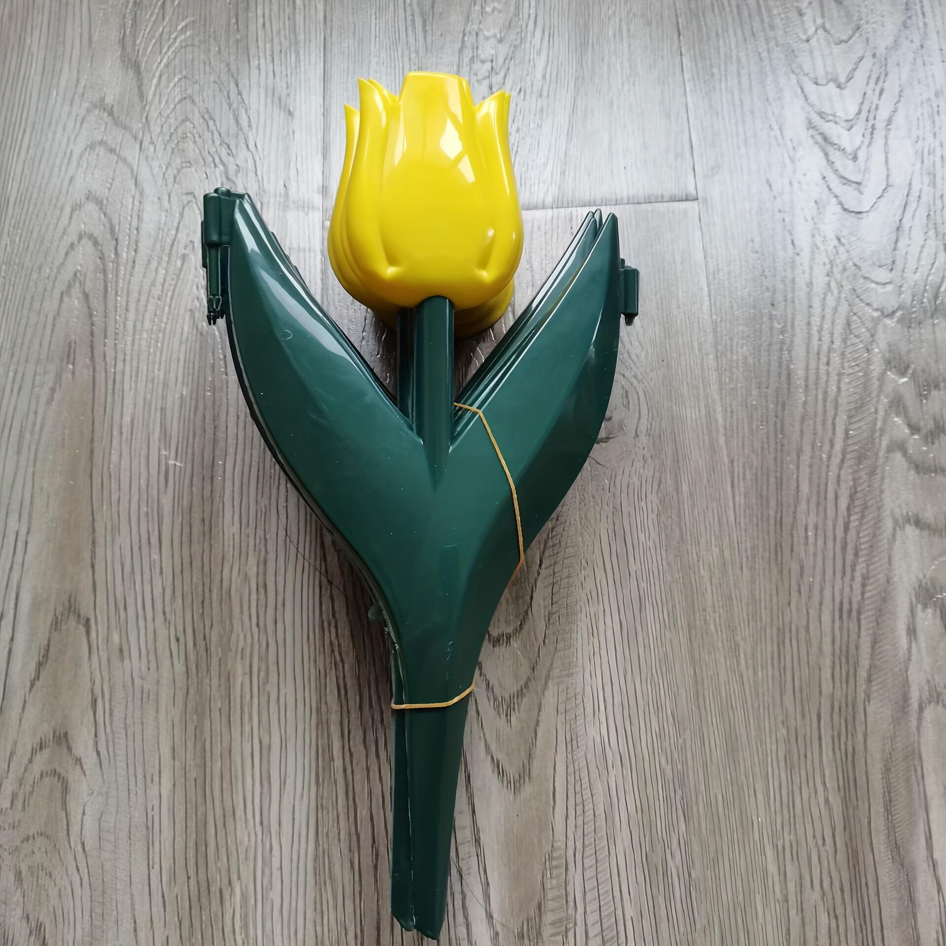 

10pcs Plastic Tulip Flower Shape Garden Fence, Easy Assemble Decorative Edging For Fairy Garden, Yard, Outdoor Decor жёлтый