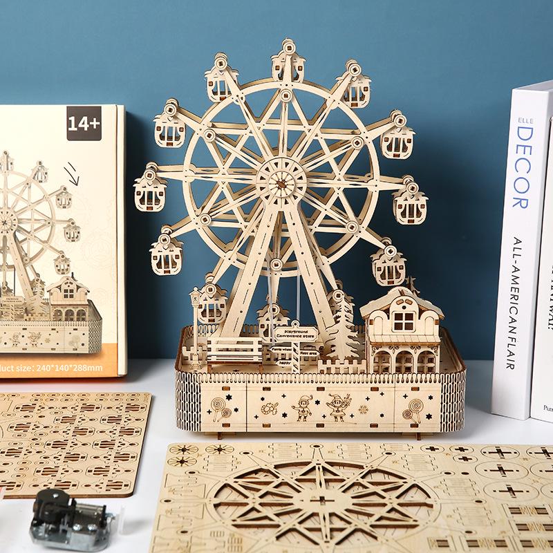 Cross-Border Music Ferris Wheel 3D Wooden Puzzle - Educational DIY Creative Toy