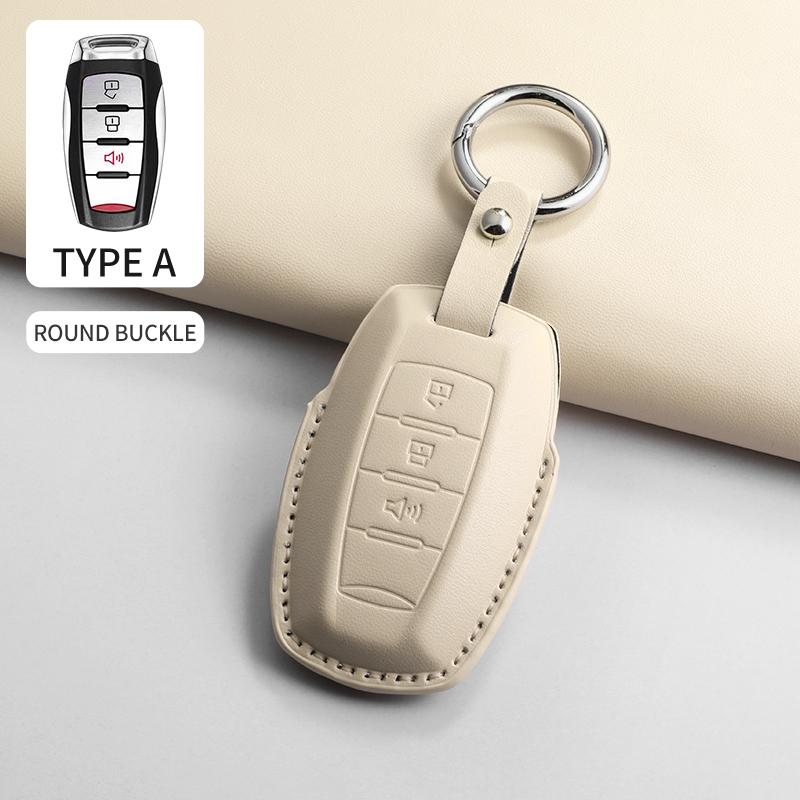 PU Leather Car Remote Key Cover Accessorie For Great Wall Poer Haval H6 GWM Ute Cannon Pao P Series Anti-Scratch Protector Shell