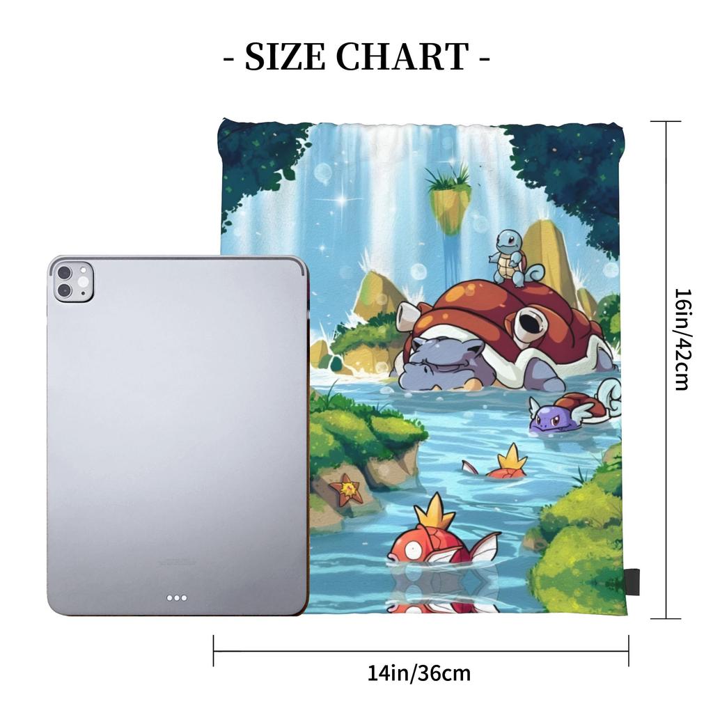 Custom S-Squirtles Drawstring Bags Men Women Foldable Sports Gym Sackpack Manga Training Backpacks