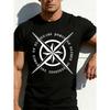 Taglie Europee T-Shirt da Uomo con Design Simbolo Mistico con Bussola e Testo Runiche per Uso Casual in Estate e Autunno Regalo Ideale per Lui