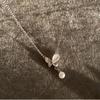 JMXD-Smart, Temperament Butterfly Necklace Women's High Sense Versatile Pearl Fringed Collarbone Chain