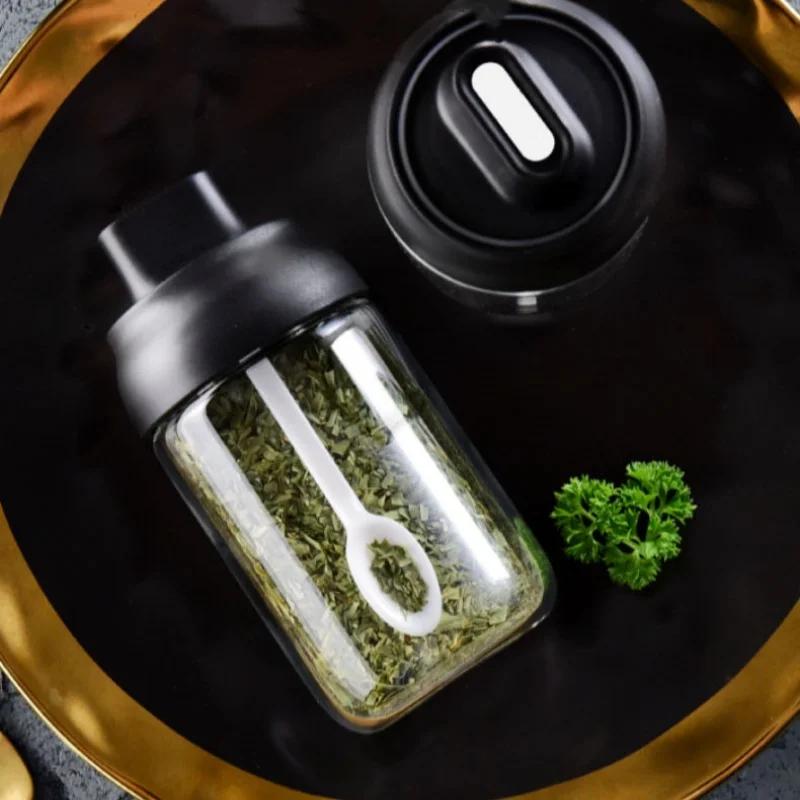 250ml Spice Jar Spice Bottle Salt Pepper Jar Seasoning Jar Moisture-proof Lid Spoon Seasoning Container Kitchen Seasoning Bottle