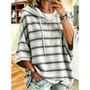 Women's Plus-Size Hooded Sweatshirt, Elegant Comfortable Simple Pattern Print,Fashionable and Versatile