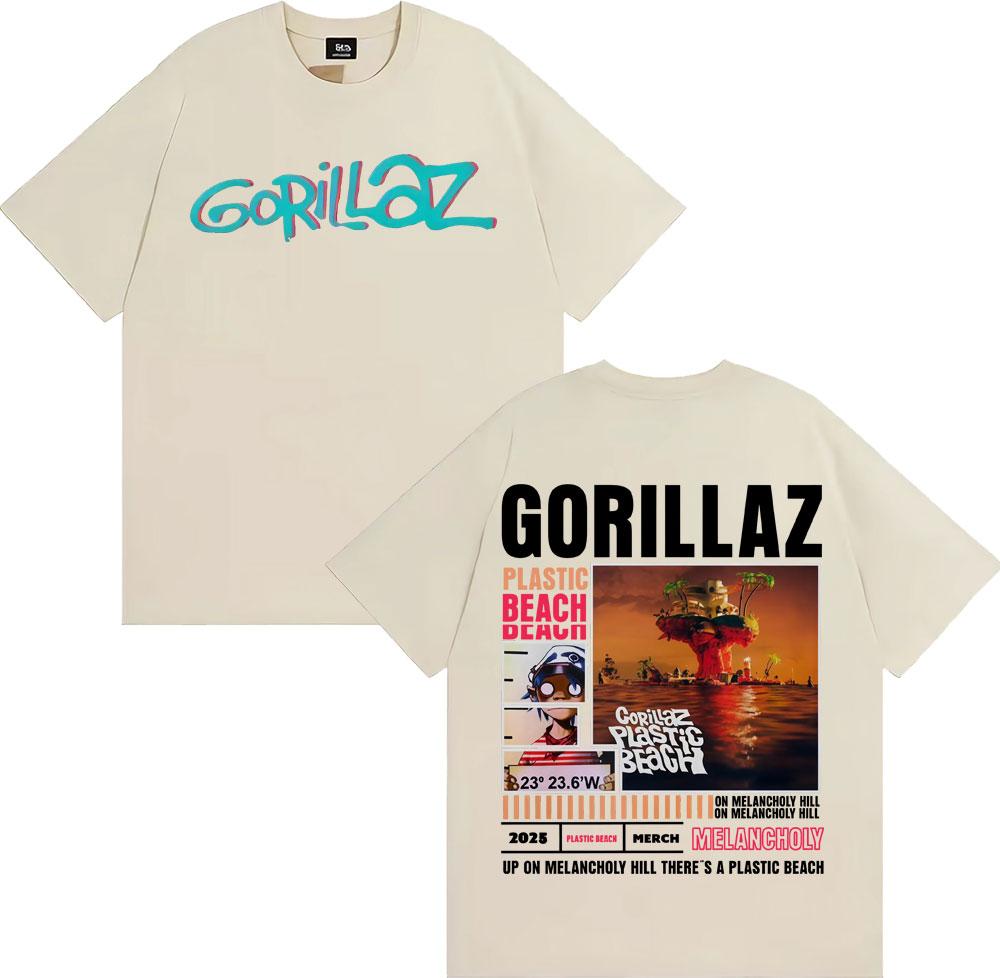 Rock Band Gorillaz Merch Tshirt Mens Womens Retro Fashion Cartoon Tshirt Cotton Casual Oversized Tshirt Street Wear
