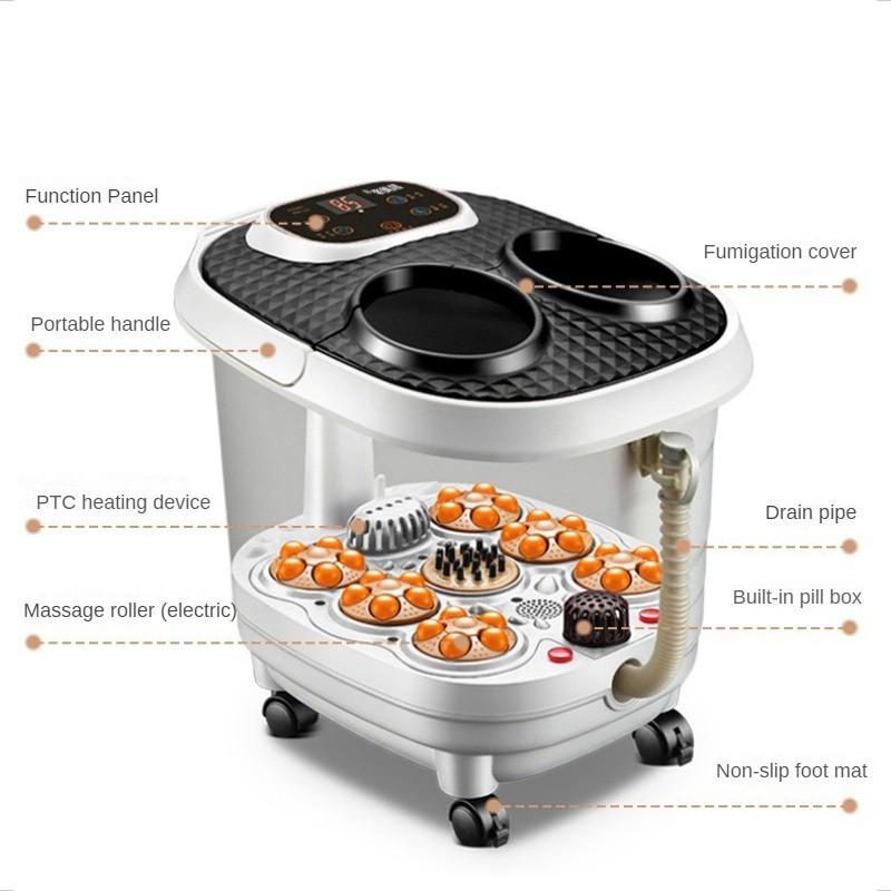 Automatic Electric Roller Massager Household Constant Temperature Fumigation Foot Therapy Device Foot Spa Bath Massager