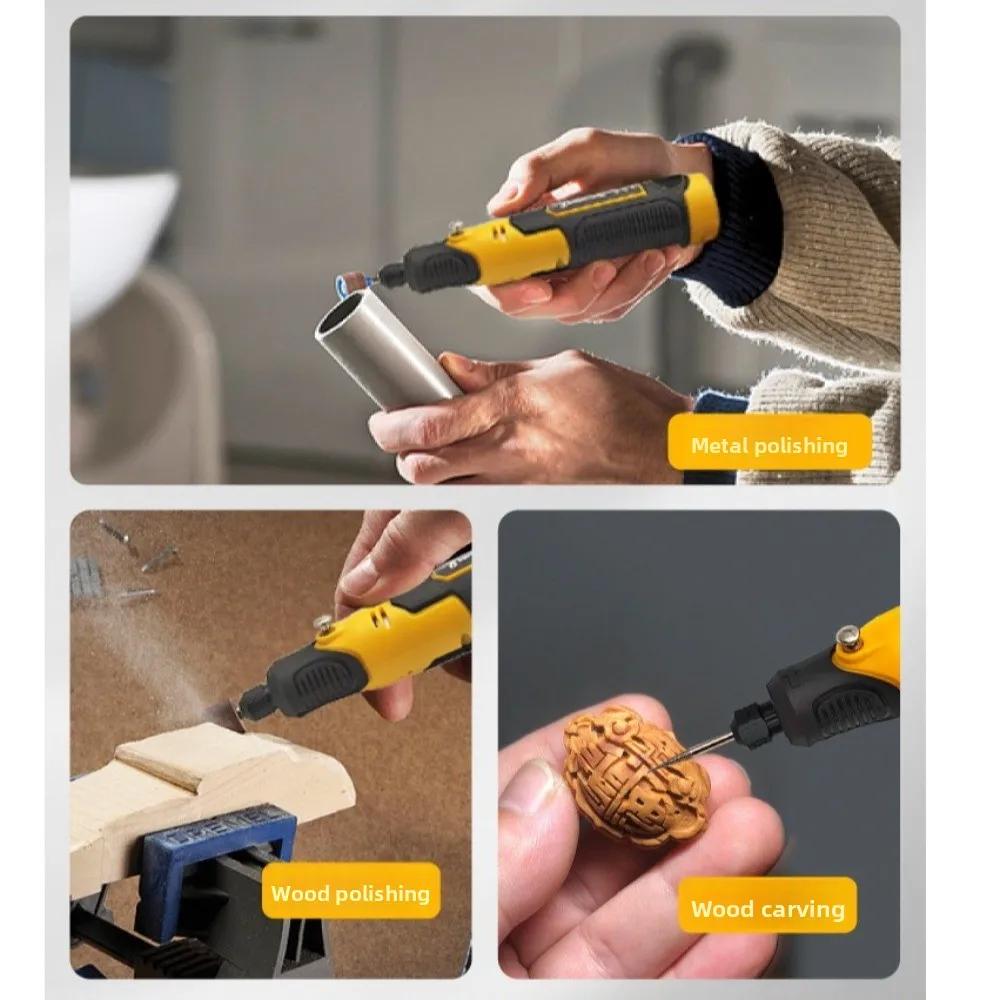 Cordless Mini Grinder 3.6V 3 Speeds Adjustable Power Rotary Tool Kit USB Recharge Multi-Purpose Engraver Tool Set Carving