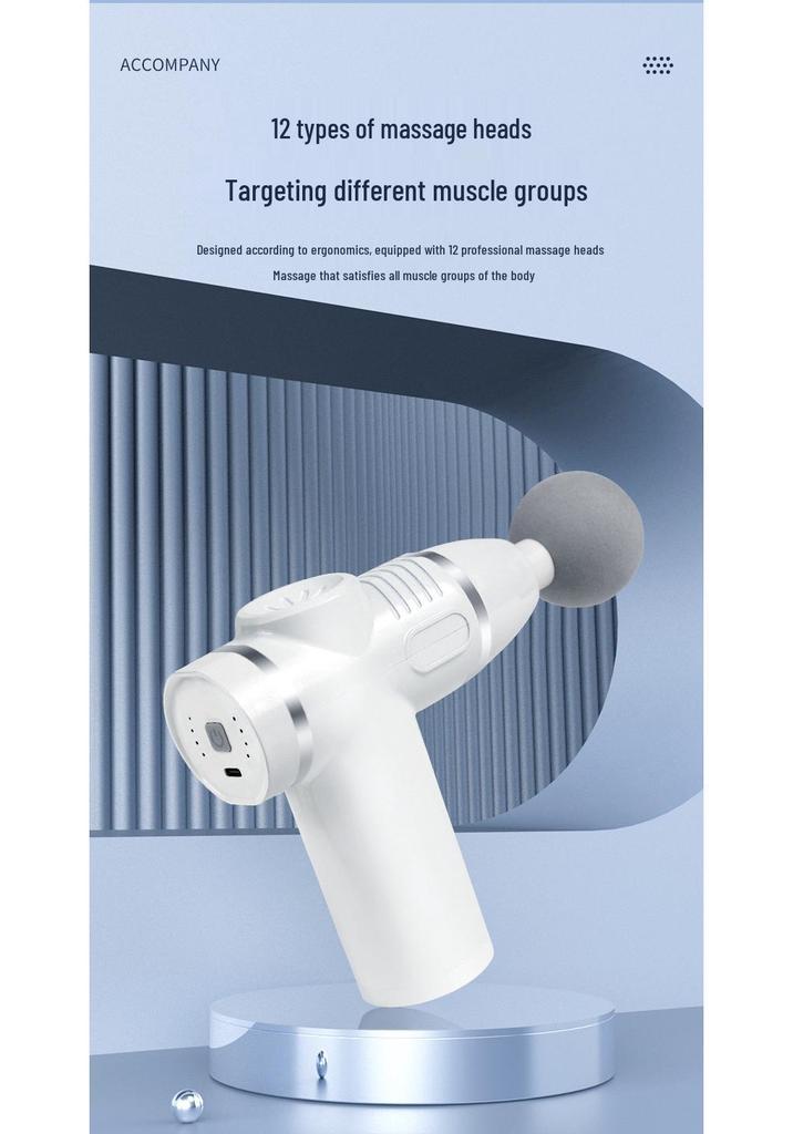 Silent Multi-Head Massage Gun for Deep Muscle Relaxation