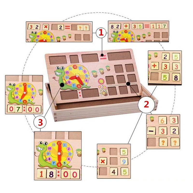 Montessori Teaching Aids Multifunctional Math Operation and Drawing Box Learning Preschool Early Chi