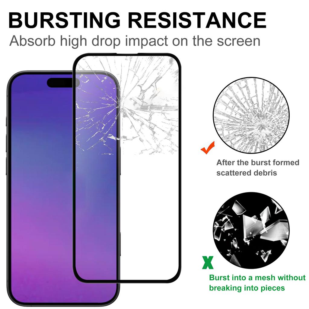 For iPhone 17 Pro Max AGC Glass Screen Protector Full Glue Black Edge Screen Film