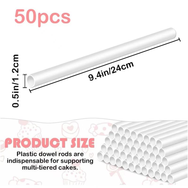 White Plastic Floating Cake Support Dowels for Layered Structures