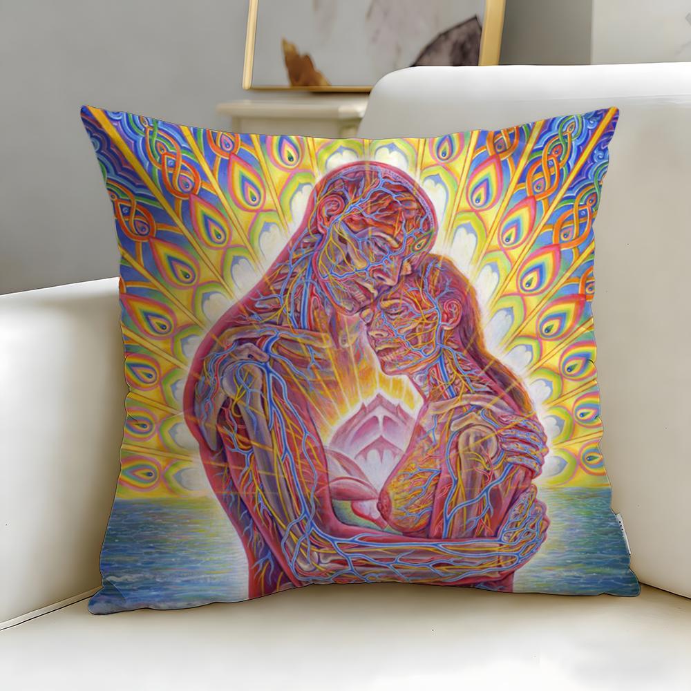classic artist Alex Grey Cushion Cover Soft & Easy-Wash Pillow Case – Versatile for Couch, Bed, Travel and Office