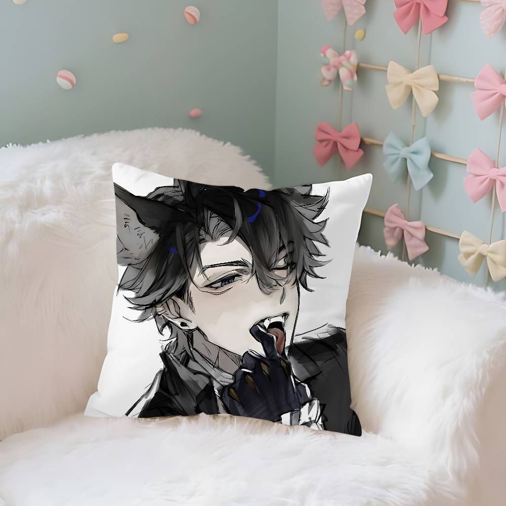 Cute Wriothesley Case Plush Fabric Soft Pillowcase Double Sided Print Cushion Cover Household Gifts