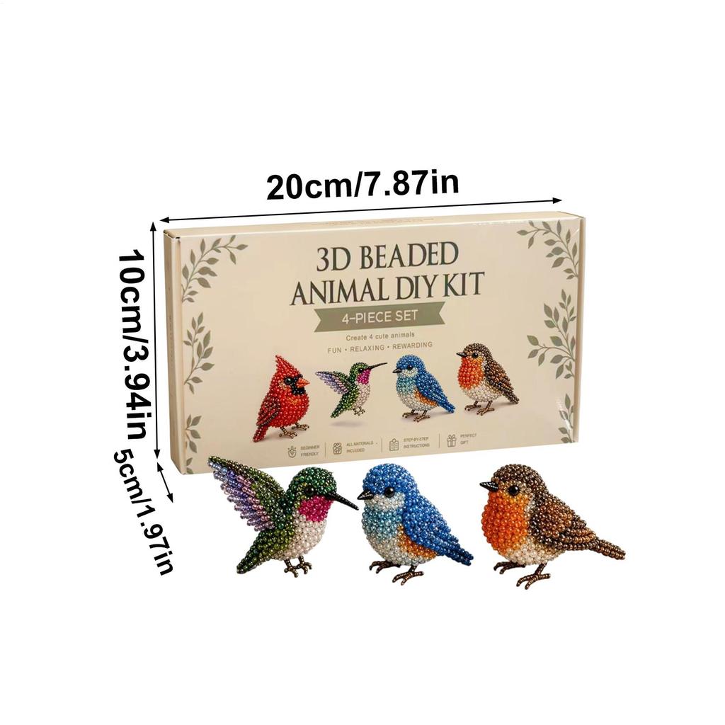 Kit de Animales con Cuentas 3D Arte Manual con Cuentas Set de Manualidades con Instrucciones Kit de Arte y Manualidades Creativas para Joyería para Adultos Principiantes