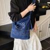 Sac en jean tendance décontracté dessin animé nouveau sac fourre-tout messager à bandoulière polyvalent de grande capacité