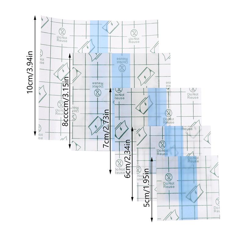 100Pcs Medical Adhesive Waterproof Tape Transparent Tape Pu Anti-Allergic Medicinal Wound Dressing Fixation Tape