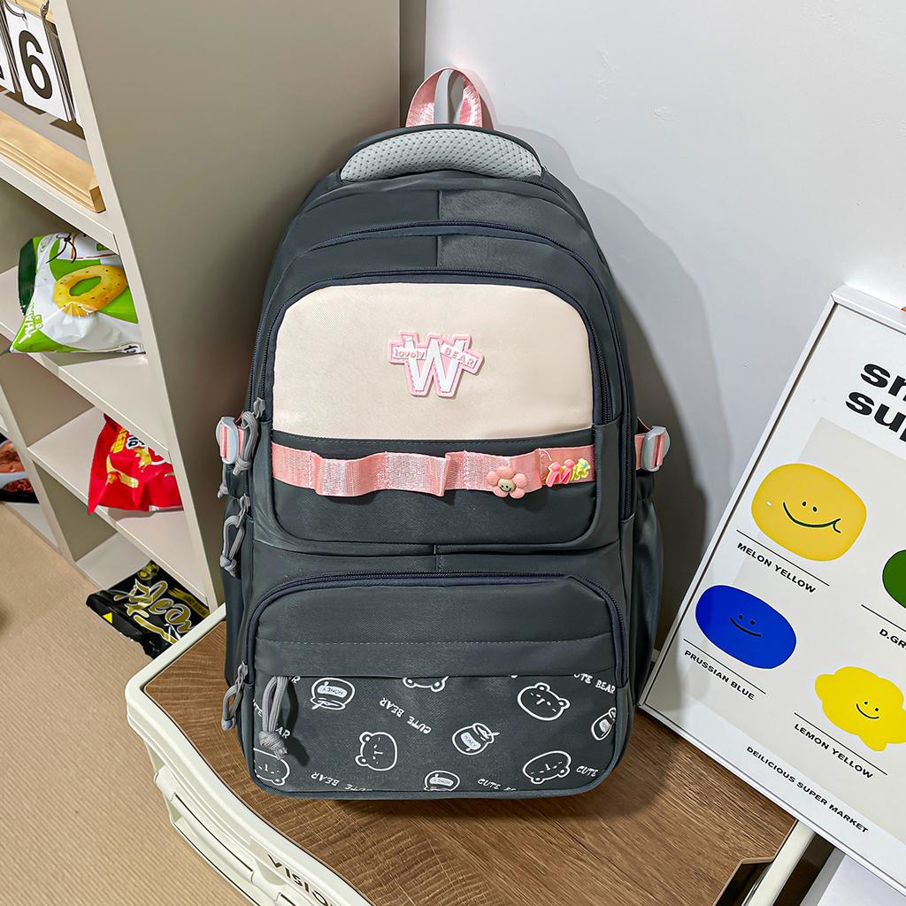 Schoolbag cute cartoon graffiti for girls, backpack for grades 1-1 in primary and secondary school, Japanese new minimalist INS style small backpack