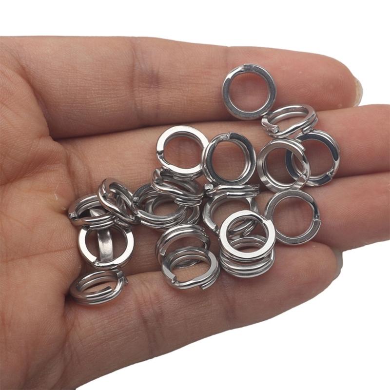 50Pcs Split Rings Assorted Fishing Split Rings Stainless Fishing Tackle Rings